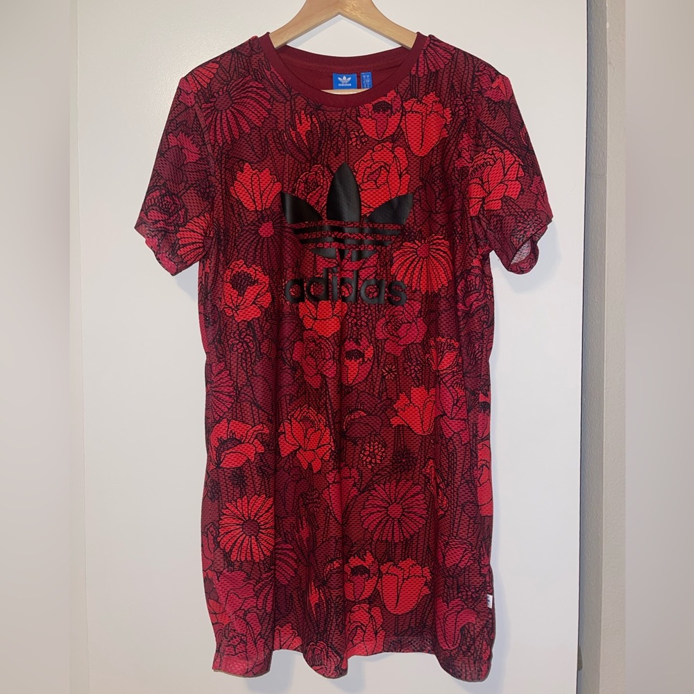 Adidas originals dress red floral